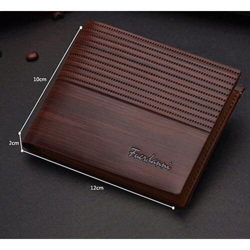 28GD Mens Designer Brown Leather Wallet Luxury Credit Card Holder Bifold Purse