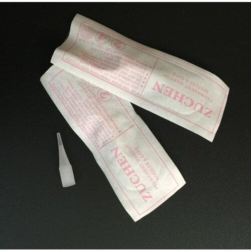 100pcs 1RL Individual Packed Eyebrow Tattoo Tips Plastic Giant Sun Needle Caps For Permanent Makeup Eyebrow Lip Tattoo Machine