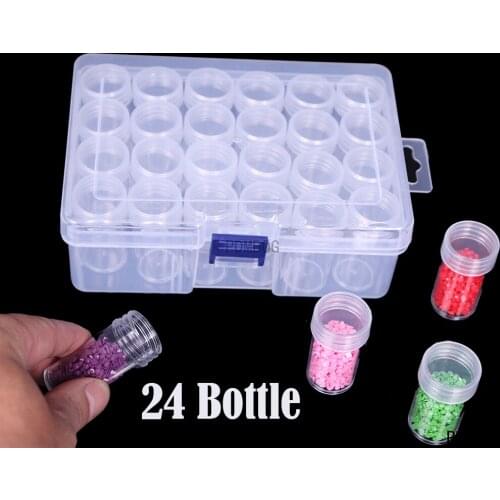 NEW 24/60 Bottles diamond painting storage box, portable bead storage box 48/96pcs container diamond painting accessories