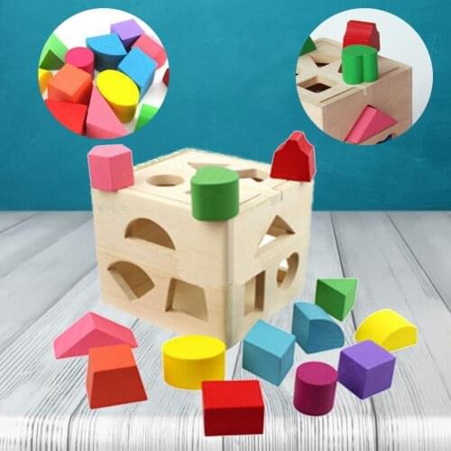 Educational Intelligence Box Easy to Use Universal Hands-on Learning Thirteen-Hole Geometric Shape Matching Block Box for Baby