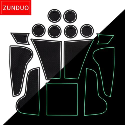 ZUNDUO Anti-Slip Gate Slot Mat For Audi Q7 2016 2017 2018 2019 MK2 4M Cup Holders Interior Accessories Rubber Non-slip mats
