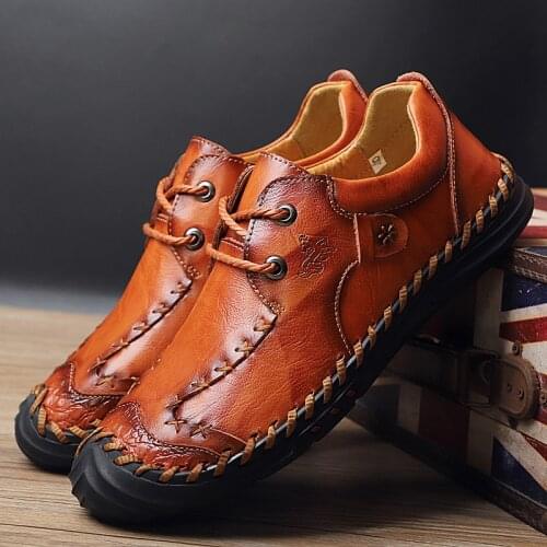 Luxury Quality Comfortable Men Shoes Hand Made Sewing Man Leather Shoes Official Business Loafers Casual Shoe Soft Moccasins