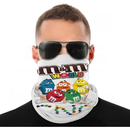 M&Ms Chocolate Scarves Half Face Mask Halloween Tube Scarf candy sweet Balaclava Bandanas Windproof Headwear Cycling Hiking