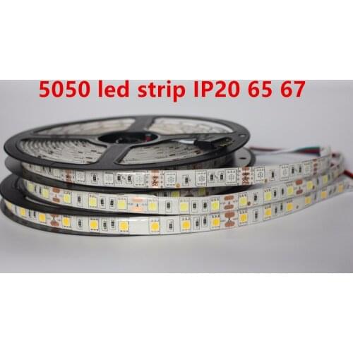 LED Strip 5050 DC12V 60LEDs/m 5m/lot Flexible LED Light RGB 5050 LED Strip IP20 65 67 Waterproof and non waterproof