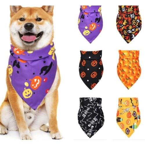 Pet triangle scarf Halloween Dog triangle scarf Dog Halloween decorative triangle saliva scarf small and medium-sized dog scarf