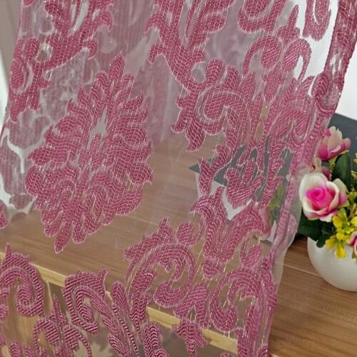 Ready Made Home Decoration Curtains Living Room Tulle Blind Panel Fabrics for Window Purple 3D Sheer Curtain for Bedroom Organza