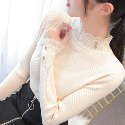 Female Casual Plus Velvet Knitted Sweaters Women Autumn Winter Half Turtleneck Warm Solid Pullovers Korean Knitwear Tops W922