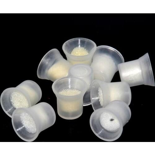 100Pcs Tattoo Pigment Sponge Cups Plastic Ink Holder Containers For Permanent Makeup Eyebrow Lips Cosmetics Free Shipping
