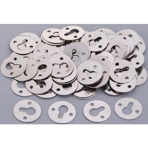 100Pcs Silver Tone Metal Keyhole Hanger Fasteners Hanging Hooks for Picture Frames, Shelf Mirror Brackets