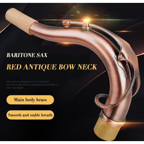 27mm Antique Brass Tenor Saxophone Bend Neck Sax Woodwind Instruments Parts