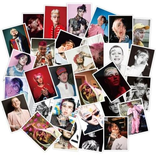 30pcs American Famous Rock Singer Lil Peep Graffiti Stickers For DIY Luggage Laptop Suitcase Decor Rapper Singer Boy Sticker