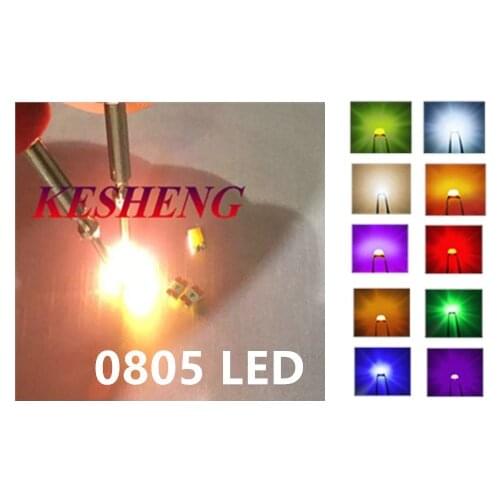 3000PCS 0805 light emitting diode SMD LED bead Red Yellow Green White Blue Orange purple warm white high bright quality