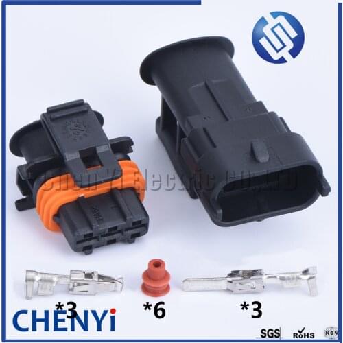 5sets 3 pin 3.5mm male or female Waterproof Automotive Sensor Connector Car Fuel Pressure Plug 1928403110 1928404074