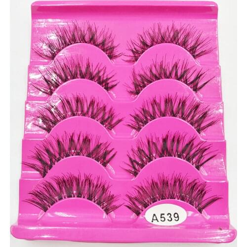 5 Pairs New Eyelash Thick Cross False Eyelash Handmade False Eyelash Eye Makeup Tool