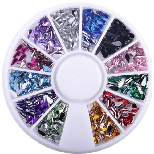 Water Droplets Acrylic Glitters Valentine Multicolor 12 Color Nail Art 3D Decoration Charm Studs Spike Jewelry Manicure Tool