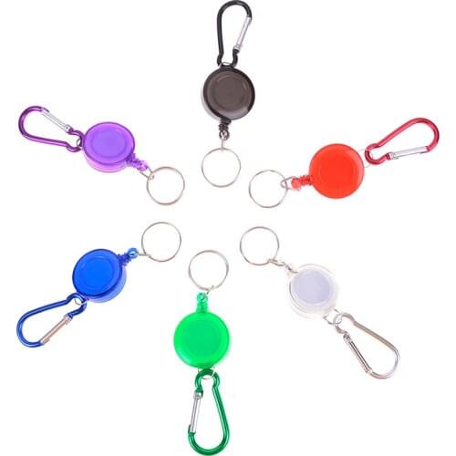 1pc Mulitifunction Key Chain Steel Cord Retractable Alarm Key Ring Anti Lost New Badge Reel Keychain Ski Pass ID Card Holder