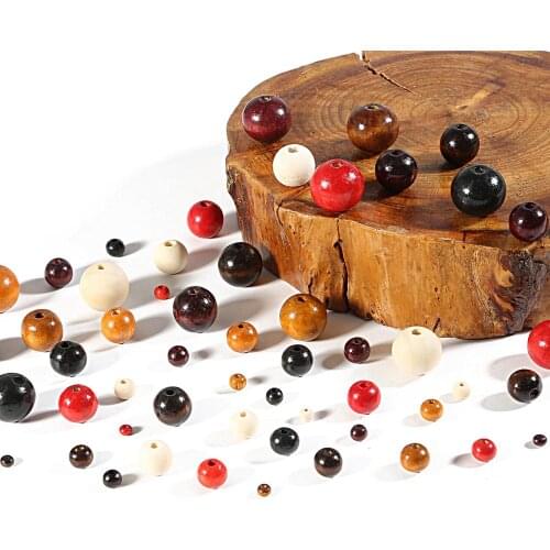 Wholesale 20/30/50/100Pcs 9 Size Wood Round Beads Wood Spacer Beads For DIY Jewelry Making Crafts
