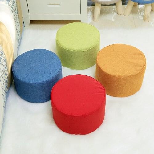 Baby Seats Stool Cute Childrens Sofa Chairs Solid Wood Foot Bench Creative Sofa Nordic Round Pouffe Wooden Small Seat