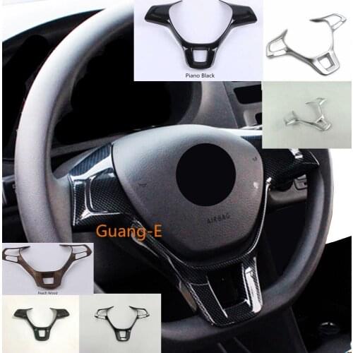 For VW Golf 2014-2019 & Passat Alltrack Tiguan Touran Magotan Teramont Part Car Steering Wheel Cover Kit Trim Frame Lamp Sticker