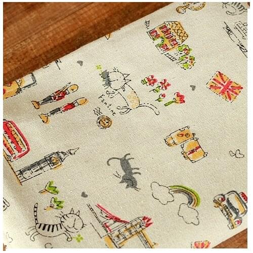 Printed cotton linen fabric Sewing upholstery Cotton fabric for DIY curtain cloth fabric