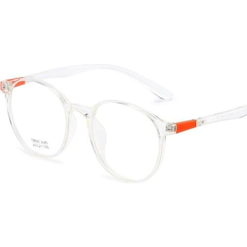 Round literary Glasses Frame Vintage Soild Candy Color Eye Glasse Frame For Women Clear Lens TR Flexible Myopia Computer Glasses