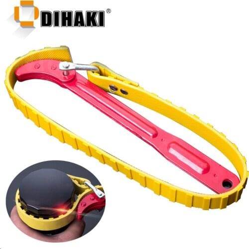 Belt Wrench Oil Filter Puller Strap SpannerChain Oil Filter Cartridge Disassembly Tool Oil Filter Wrench Adjustable Strap Opener