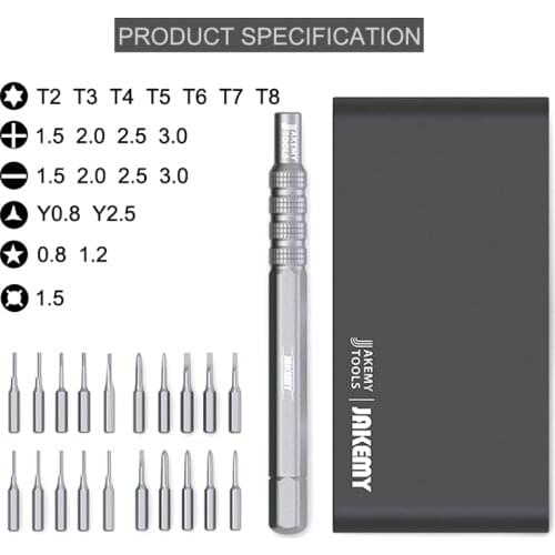21 in 1 Magnetic Screwdriver Set Pentagon Torx Y-Tips Phillips Slotted Bits for Mobile Phone PC Computer Repair Tool with Handle