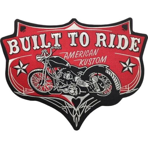 Built to Ride Motorcycle Biker Large Size Iron on Patch Clothing Embroidery Applique Handmade Garment Rider Jacket Accessories