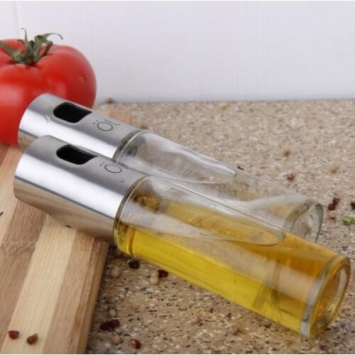 Stainless steel oil bottle glass oil spray bottle spray pot barbecue bottle spray bottle oil dispenser bottle BBQ