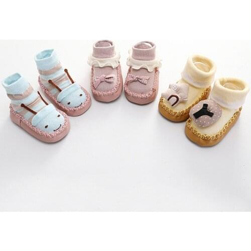 Cute Baby Socks With Rubber Soles Infant Sock Newborn Autumn Winter Children Floor Socks Shoes Anti Slip Baby Sock