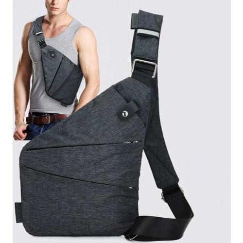 New digital storage bag canvas chest bag crossbody sports waist bag multi-function close-fitting shoulder anti-theft bag