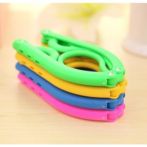 Portable Travel Hanger Non-Slip Plastic Foldable Cloth Rack Drying Clothespin Trouser Coat Towel Socks Storage Closet Organizer