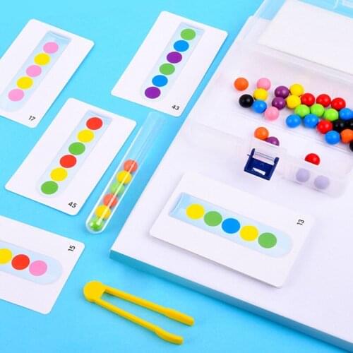 Clip Beads Test Tube Toy Montessori Children Educational Toys Baby Logic concentration Training Color Cognitive Teaching Aids