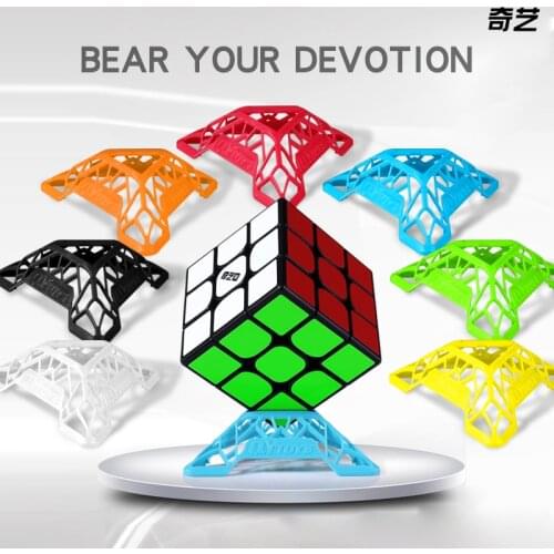Qiyi DNA cube stand 3x3x3 magic cube basic cube holder 7pcs/set colorful DNA holder with qiyi sail W 3x3x3 cube