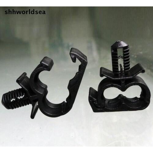 Shhworldsea auto plastic fastener car clip Double pipe clamp for ford