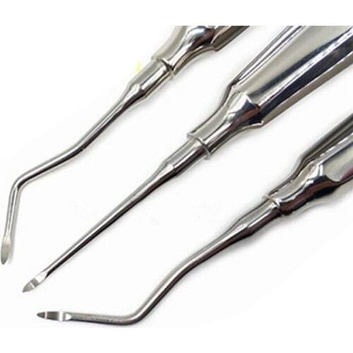 3 Pcs/Set Dental Elevator Right & Left Tooth Extraction Surgical Instruments Oral Tooth Loosening Root Extraction Kit