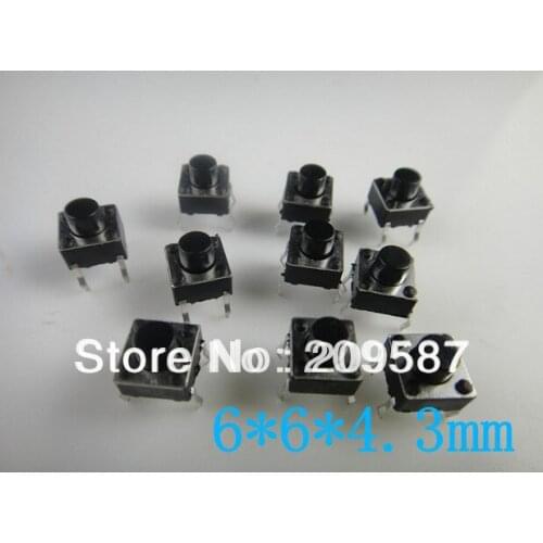 1000pcs Tactile Push Button Switch 66mm X 6mm X 4.3mm