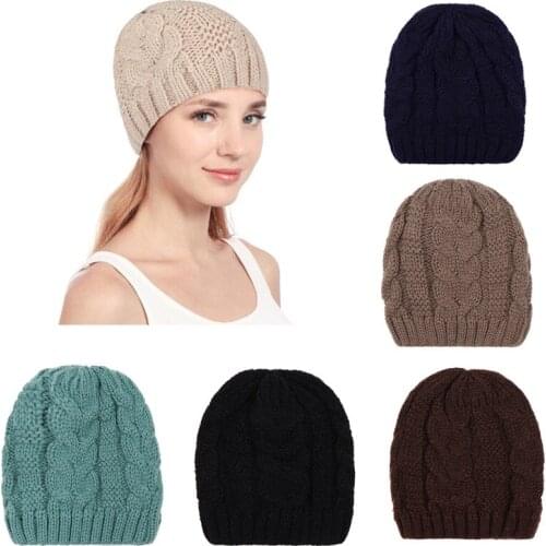 Yarn Cap Flower Color Hand Knitted Hat Solid Color Pullover Outdoor Unisex Autumn Winter Warm Ski Hat beanie hip hop cap