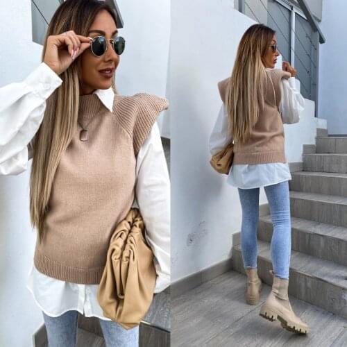 Women Turtleneck Knitted Sweater Vest 2021 Spring Autumn Sweaters Vests Female Casual Sleeveless Knit Pullovers Mujer Jumper