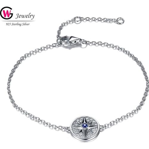 Brand GW 925 Silver Charms Bracelet Fashion Bangle For Female Cubic Zirconia Beads Feminina Bracelets Jewelry Chain HandWrist