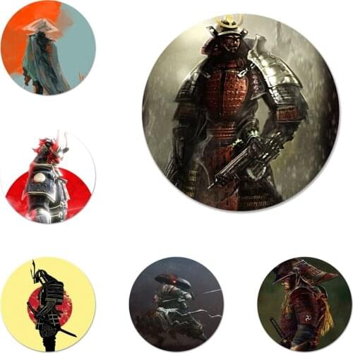 Samurai Warrior Icons Pins Badge Decoration Brooches Metal Badges For Clothes Backpack Decoration 58mm