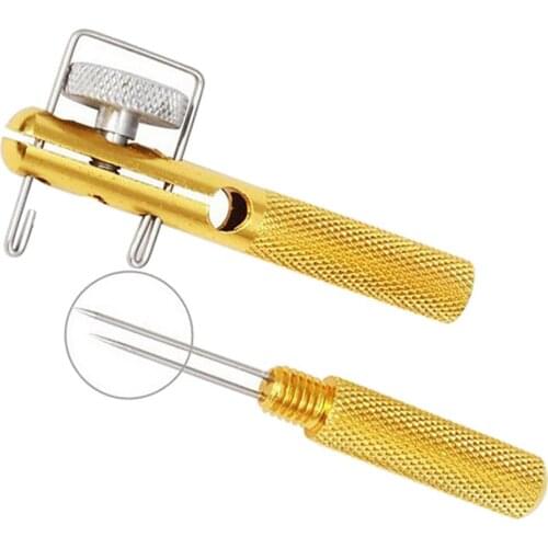 1pc Aluminum Alloy Fishing Hook Tier Fishing Line Knotter Double-headed Fishhook Needle Knots Tie Loop Tyer Tool Fishing Tool