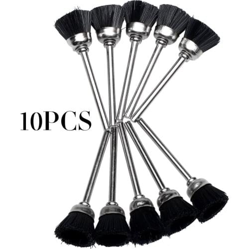 10Pcs 15mm Nylon Cup Brush Polishing Buffing Wheels For Polishing Jewelry Metal Brush For Dremel Rotary Tools 3mm Mandrel
