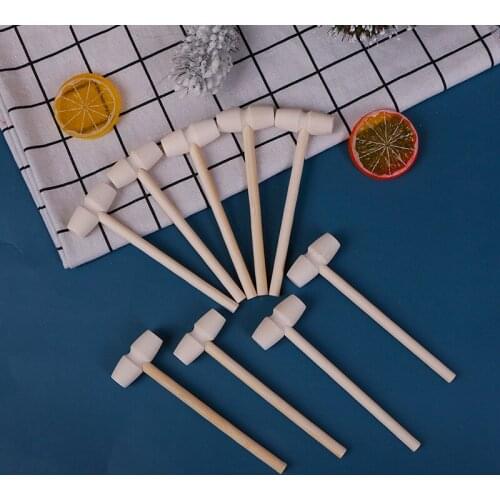 10 Pcs Mini Wooden Hammer Ball Toy Pounder Replacement Wood Mallets Baby