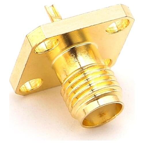 10pcs SMA Female Chassis Panel Mount 4 Hole Post Terminal RF Connector Coaxial Adaptor 5mm