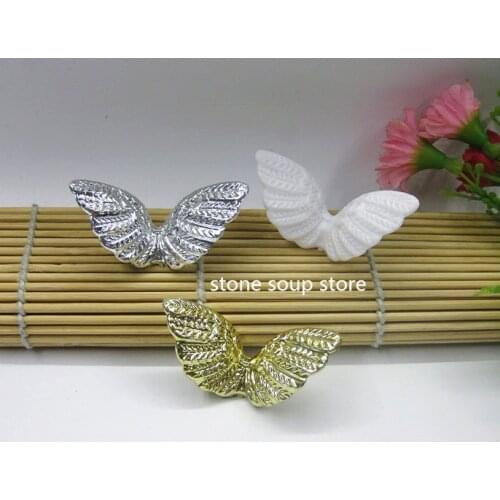 16pcs/lot Golden/White Mini Angel Wings Craft Christmas Ornament Backpack Diy Decoration Plastic Plated Small Wing 47mm