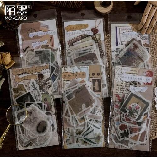 18 pack/lot Vintage plant flower Decoration Stickers Planner Flakes Scrapbooking Stationery Korean Diary Retro travel Stickers