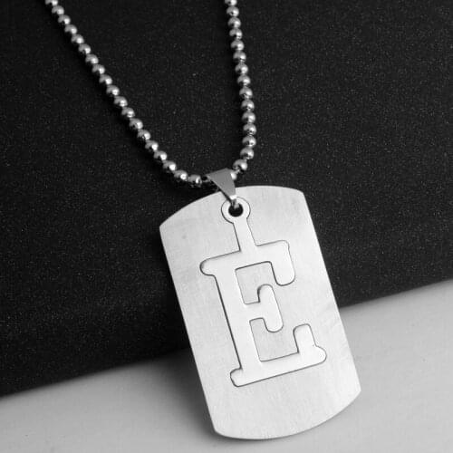 30pcs Family name gift Initial Letter E monogram alphabet Stainless steel alloy 26 English word sign pendant Necklace jewelry