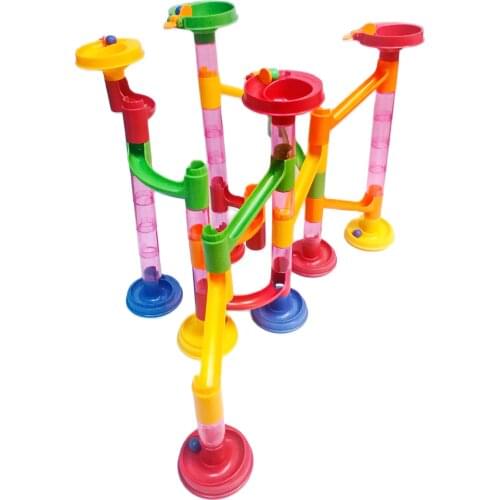 58 Piece BIG Marble Race Beads Balls Running DIY Building Blocks Roller Coaster Game for Kids Classic Learning Christmas toys