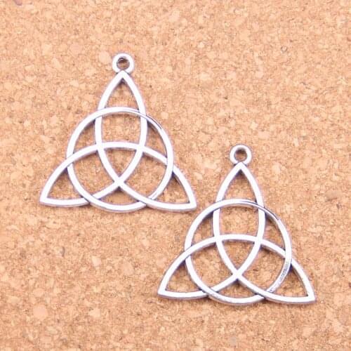 12pcs Charms knot amulet 28mm Antique Pendants,Vintage Tibetan Silver Jewelry,DIY for bracelet necklace